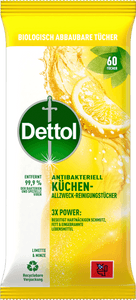 Dettol Antibakteriell Küchen-Allzweck-Reinigungstücher Limette & Minze